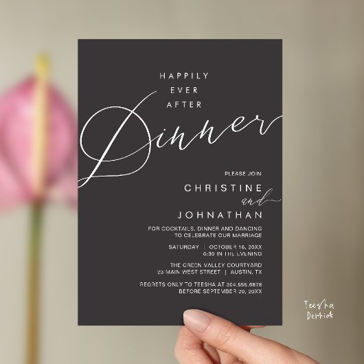 Happily Ever After Dinner Wedding Reception Dinner Kaart