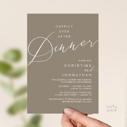 Happily Ever After Dinner Wedding Reception Dinner Kaart