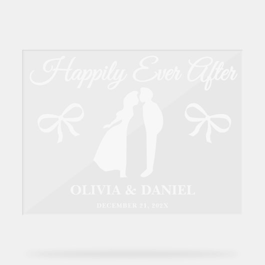 Happily Ever After Editable Wedding Welcome Acryl Bord (Voorkant)