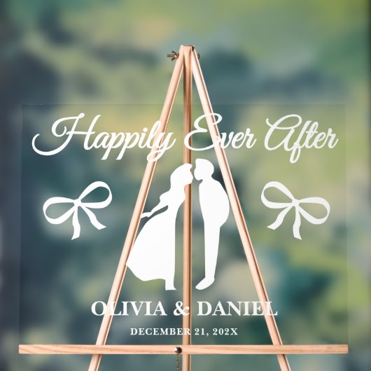 Happily Ever After Editable Wedding Welcome Acryl Bord (Neutraal)