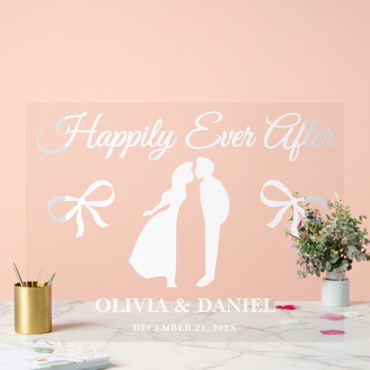 Happily Ever After Editable Wedding Welcome Acryl Bord (Huwelijk)