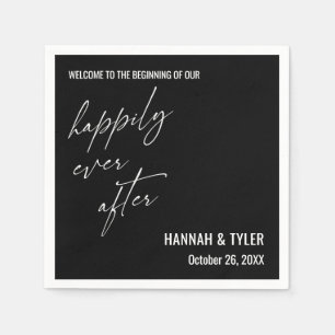 Happily Ever After Eenvoudige Elegante Typografie  Servet