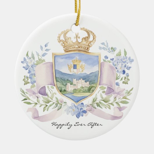 Happily Ever After | Eerste kerst getrouwd met Cre Keramisch Ornament (Voorkant)