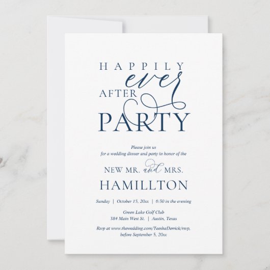 Happily Ever After Eet- en Feestdiner na de Bruilo Kaart (Voorkant)