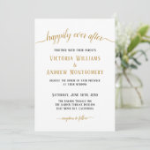 Happily Ever After Elegant Gouden Script Bruiloft Kaart (Staand voorkant)