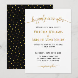 Happily Ever After Elegant Gouden Script Bruiloft Kaart