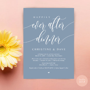 Happily Ever After Elopement Dinner, Stofblauw Kaart