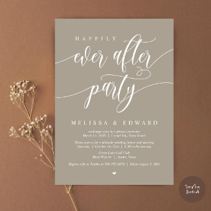 Happily Ever After Elopement Party, Simply Taupe Kaart