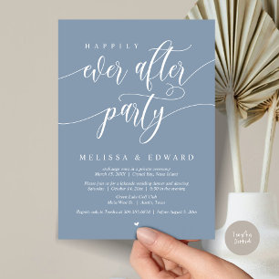 Happily Ever After Elopement Party, Stofblauw Kaart