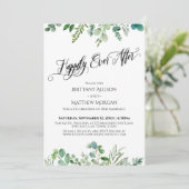 Happily Ever After Eucalyptus Groene Ontvangst Kaart (Staand voorkant)