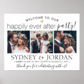 Happily Ever After Feest 3 Foto Bruiloftsreceptie Poster (Voorkant)