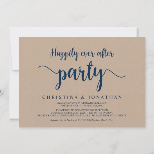 Happily Ever After-feest, Brown Kraft Elopement In Kaart (Voorkant)