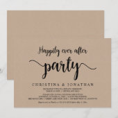Happily Ever After-feest, Brown Kraft Elopement Kaart (Voorkant / Achterkant)
