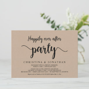 Happily Ever After-feest, Brown Kraft Elopement Kaart