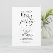 Happily Ever After Feest Bruiloft Elopement Diner Kaart (Staand voorkant)