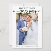 Happily Ever After Feest Calligrafie Hart 2 Foto Aankondiging (Voorkant)