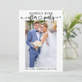 Happily Ever After Feest Calligrafie Hart 2 Foto Aankondiging (Staand voorkant)