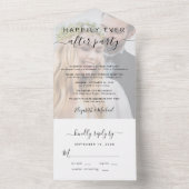 Happily Ever After Feest Foto Bruiloftsreceptie All In One Uitnodiging (Binnen)