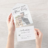 Happily Ever After Feest Foto Bruiloftsreceptie All In One Uitnodiging (Afscheurbaar)