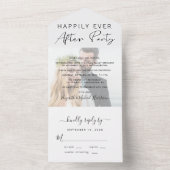 Happily Ever After Feest Foto Bruiloftsreceptie All In One Uitnodiging (Binnen)