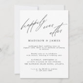 Happily Ever After Feest Foto Calligrafie Bruiloft Aankondiging (Voorkant)