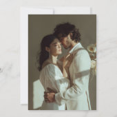 Happily Ever After Feest Foto Calligrafie Bruiloft Aankondiging (Achterkant)