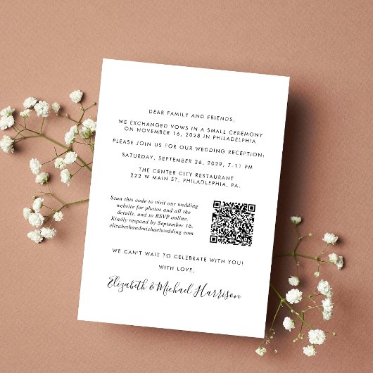 Happily Ever After Feest Foto QR Code Trouwen Aankondiging
