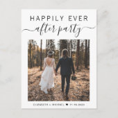 Happily Ever After Feest Foto QR Code Trouwen Aankondigingskaart (Voorkant)