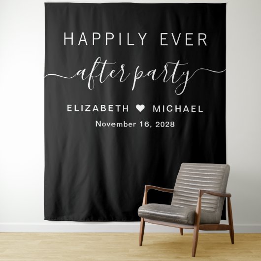 Happily Ever After Feest Fotocabine Zwart Wandkleed (In situ)