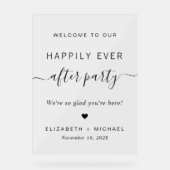 Happily Ever After Feest Huwelijksreceptie Welkom Acryl Bord (Voorkant)