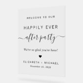 Happily Ever After Feest Huwelijksreceptie Welkom Acryl Bord (Hoek)