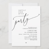 "Happily Ever After Feest" Modern Huwelijksdiner Kaart (Voorkant)