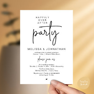 Happily Ever After Feest, Modern Huwelijksreceptie Kaart