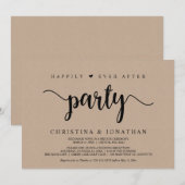 Happily Ever After-feest, Modern Kraft, Elopement Kaart (Voorkant / Achterkant)