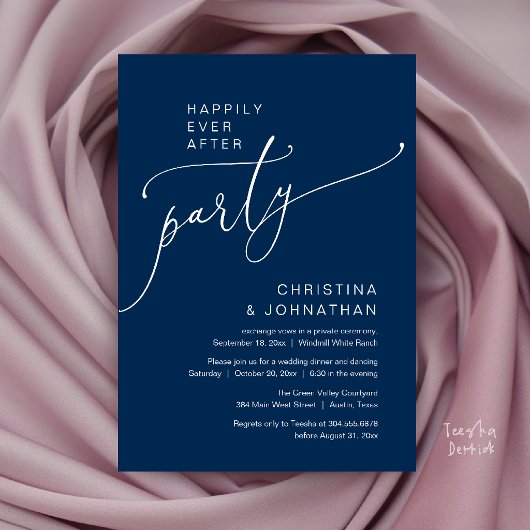 Happily Ever After Feest, Modern Ontvangst Diner Kaart