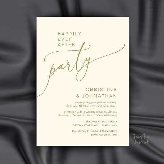 Happily Ever After Feest, Modern Ontvangstdiner Kaart