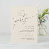 Happily Ever After Feest, Modern Receptie Diner Kaart (Staand voorkant)