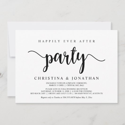 Happily Ever After-feest, Modern Rustic, Elopement Kaart (Voorkant)