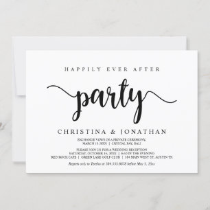 Happily Ever After-feest, Modern Rustic, Elopement Kaart
