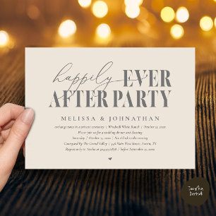 Happily Ever After Feest, Moderne Trouwreceptie Kaart