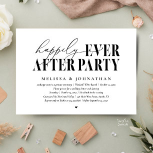 Happily Ever After Feest, Moderne Trouwreceptie Kaart