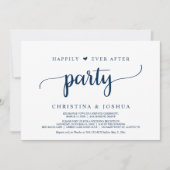 Happily Ever After-feest, Navy Blue 'Elopement' Kaart (Voorkant)