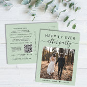 Happily Ever After Feest QR Code Foto Huwelijk Aankondigingskaart