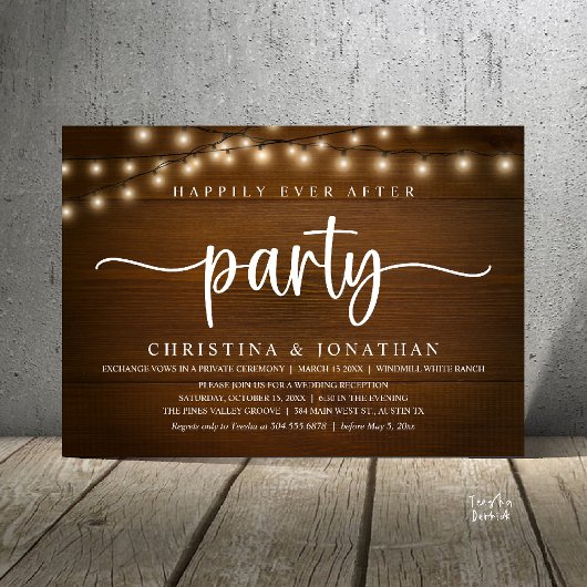 Happily Ever After-feest, Rustic Huwelijk Kaart