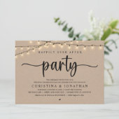 Happily Ever After Feest, Rustic Trouwdiner Kaart (Staand voorkant)
