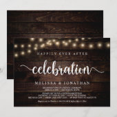 Happily Ever After-feest, Slingerlicht, Elopement Kaart (Voorkant / Achterkant)