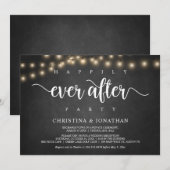 Happily Ever After-feest,  Slingerlicht, Elopement Kaart (Voorkant / Achterkant)