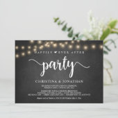 Happily Ever After-feest, slingerlicht, elopement Kaart (Staand voorkant)