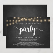 Happily Ever After-feest, slingerlicht, elopement Kaart (Voorkant / Achterkant)