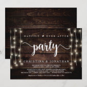 Happily Ever After-feest, slingerlichtjes, elopeme Kaart (Voorkant / Achterkant)